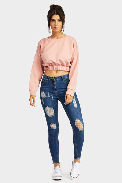 Dark Blue Ripped Jeans