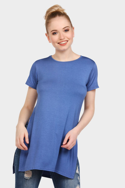 Denim Side Split Oversized Tshirt