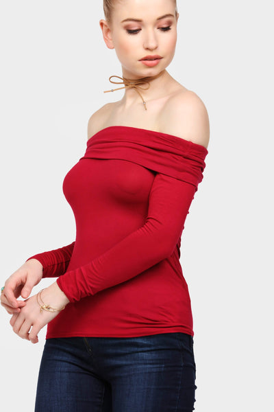 Electric Ceris Bardot Long Sleeve Top