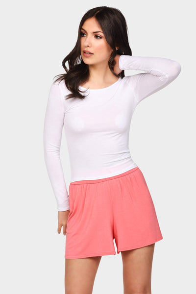 White Basic Long Sleeve Top