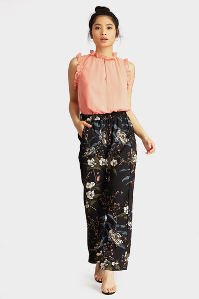 Rose Ruffle High Neck Top