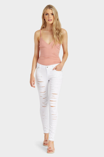 White Ripped White Jeans