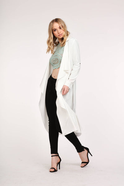 Cream Waterfall Duster Jacket