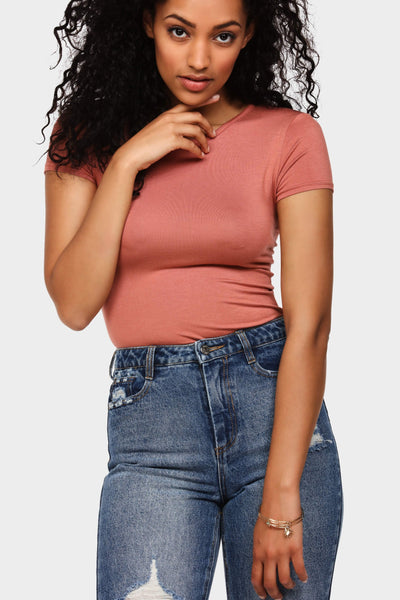 Rose Short Sleeve Basic Bodysuit
