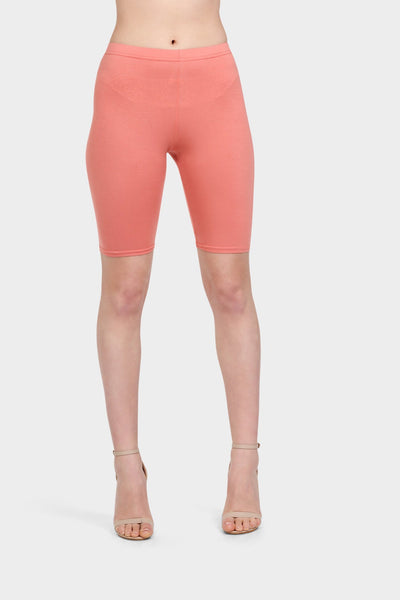 Salmon Basic Capri Fitted Shorts