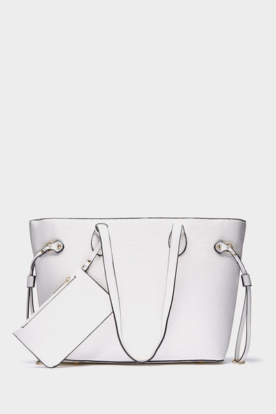 White Bark Shopper Bag With Pocket