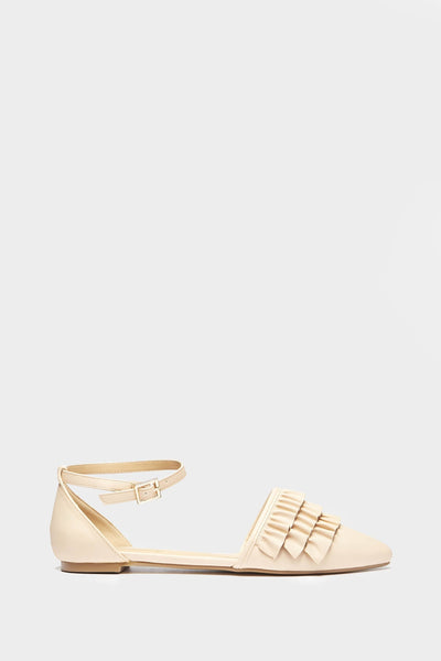 Nude Frill Front Court Sandal