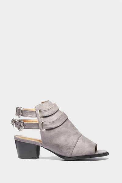 Grey Double Strap Sandal Boot