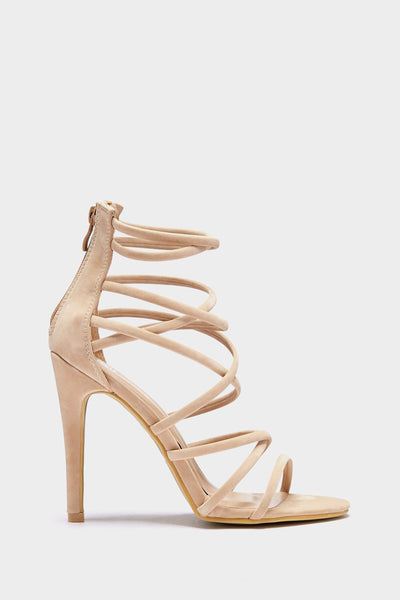 Nude Cross Over Strappy Sandal