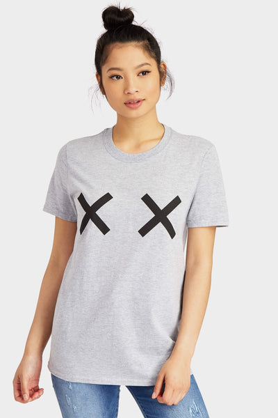 Greymarl Cross Print T-Shirt