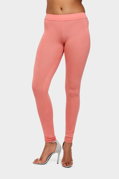 Salmon Ruched Ankle Leggings