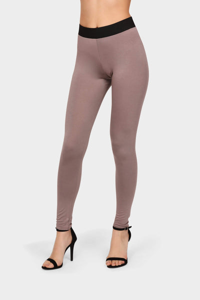 Stone Contrast Waistband Leggings