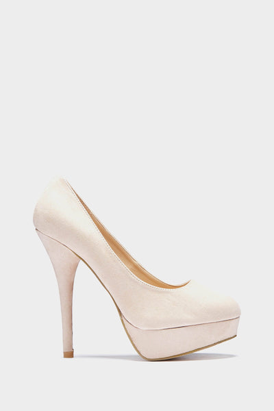 Nude High Heel Platform Shoe