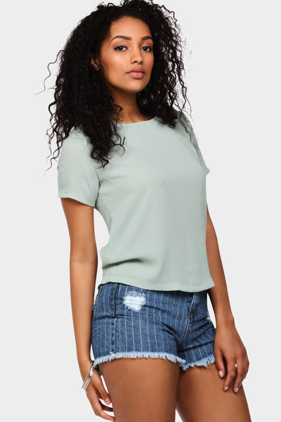 Sage Zip Back Tank Top