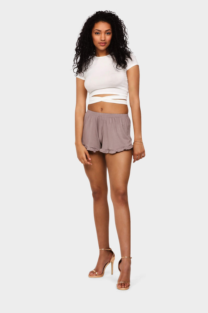 Cream Tie Front Cap Sleeve Top