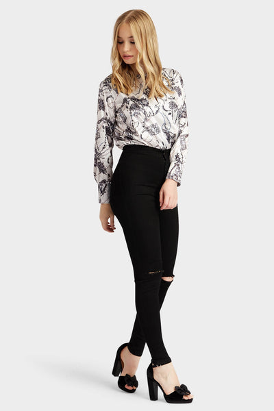 Black Ripped Knee Jeans