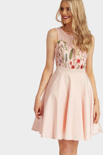 Nude Embellished Prom Dress