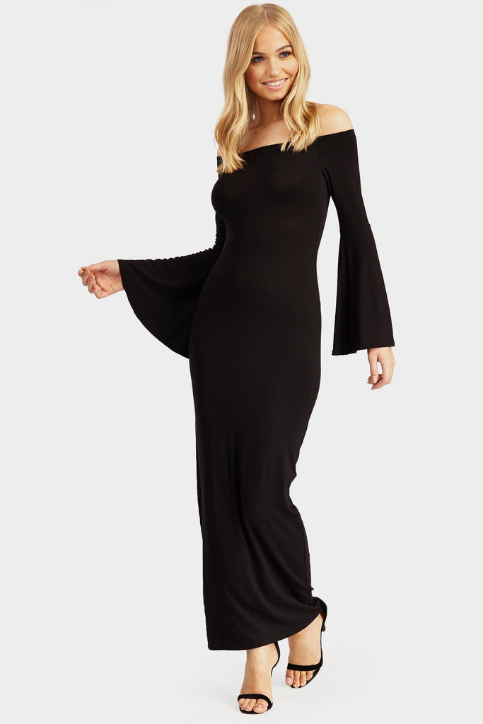Black Off Shoulder Maxi Dress