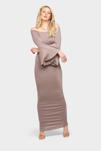 Stone Off The Shoulder Maxi Dress
