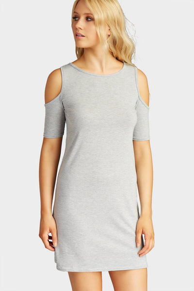 Greymarl Cold Shoulder Shift Dress