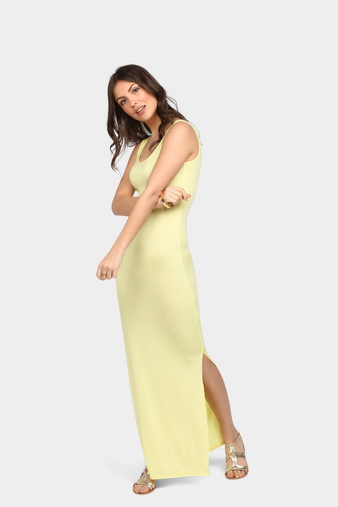Lemon Two Split Midi Dress