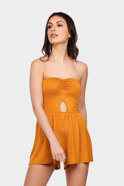 Ocre Bandeau Cut Out Playsuit