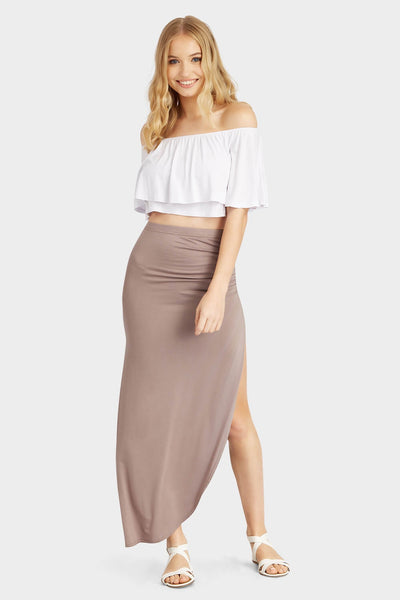 Stone Side Split Maxi Skirt