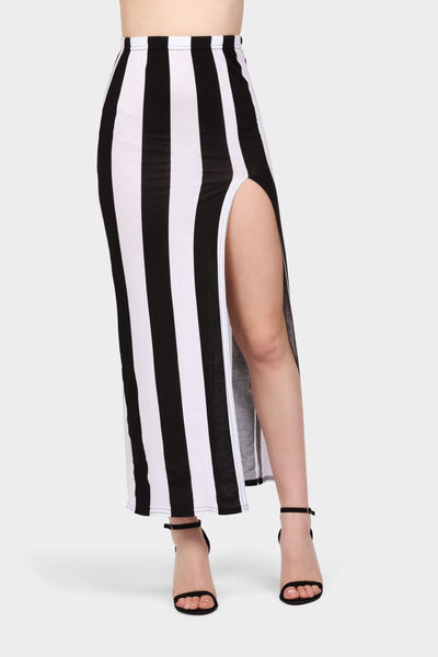 Black/White Stripe Maxi Skirt