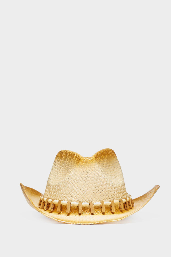 Beige Straw Cowgirl Hat