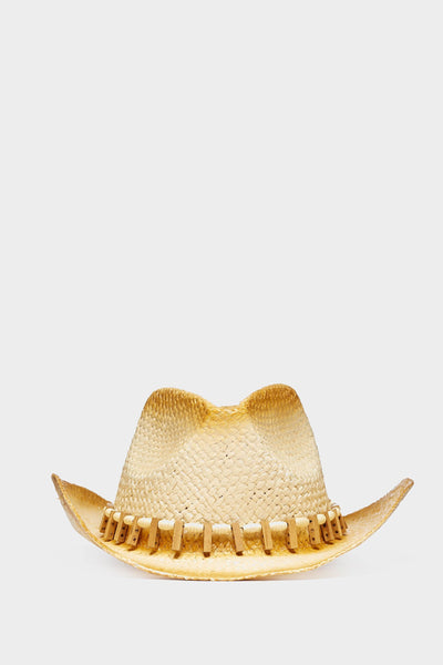 Beige Straw Cowgirl Hat