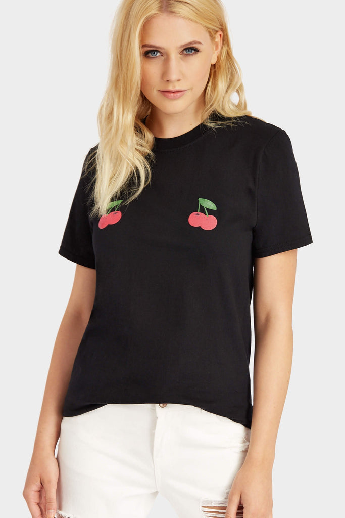 Black Cherry Print T-Shirt