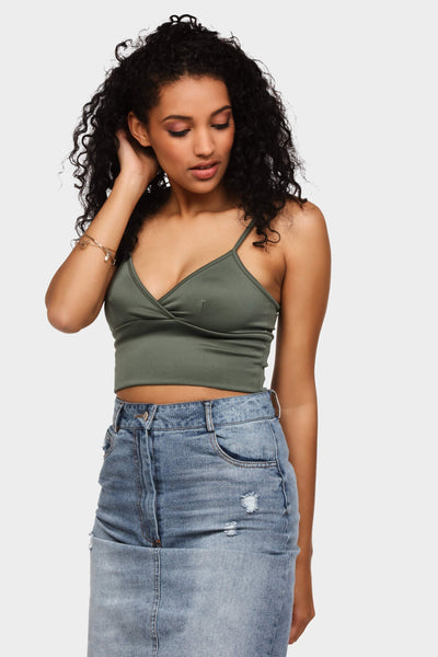 Khaki Scuba Plunge Bralet