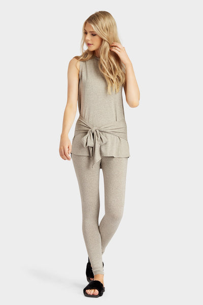 Oatmeal Tie Tank Top Lounge Set
