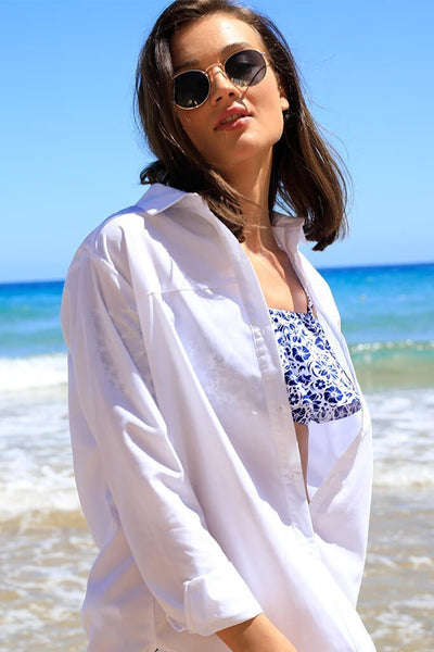 White Oversized Boyfriend Shirt