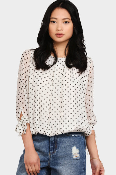 White Polka Dot Blouse