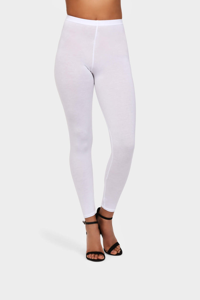 White Basic Leggings