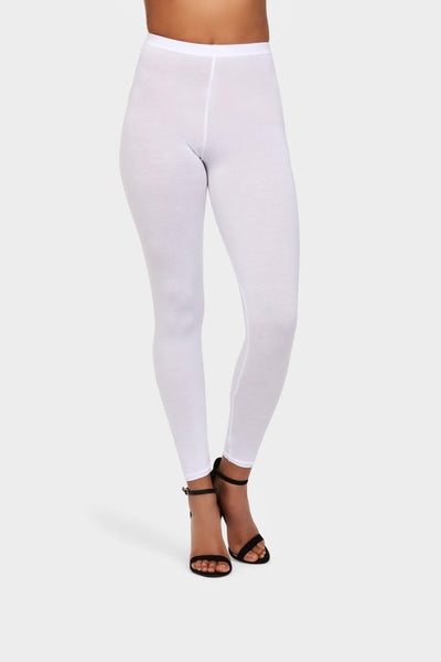 White Basic Leggings