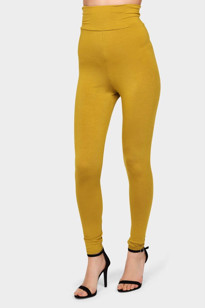 Olive Roll Waistband Leggings
