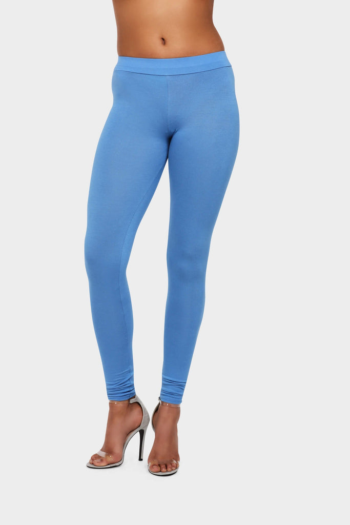 Wedgewood Blue Ruched Ankle Leggings