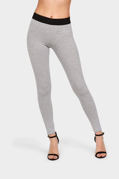 Greymarl Contrast Waistband Leggings